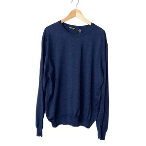 Joseph‎ & Lyman 100% Merino Wool Man's Blue Crew-Neck Sweater XXL